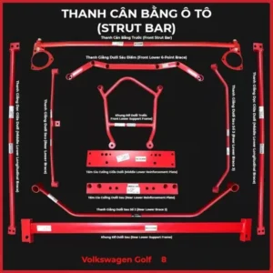 VOLKSWAGEN GOLF: BỘ THANH GIẰNG CÂN BẰNG XE (STRUT BAR)